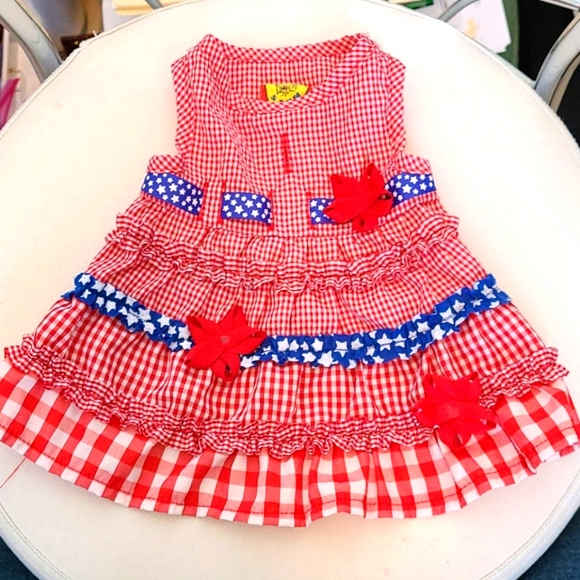 Max's Closet Other - Max's Closet Plaid July 4 Dog Outfit